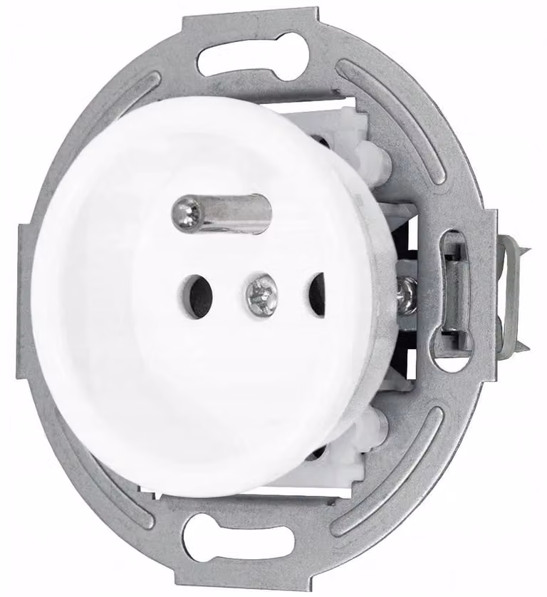 TG ELECTRO Presa singola retro, colore bianco, stile industriale