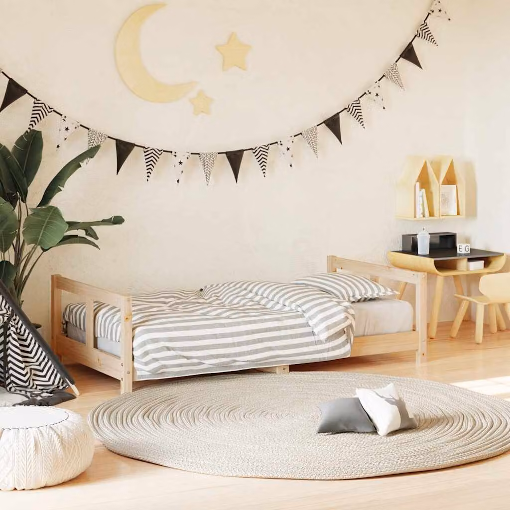 vidaXL Giroletto per Bambini in Legno Massello di Pino, L/P/H: 160 x 80 x 45 cm