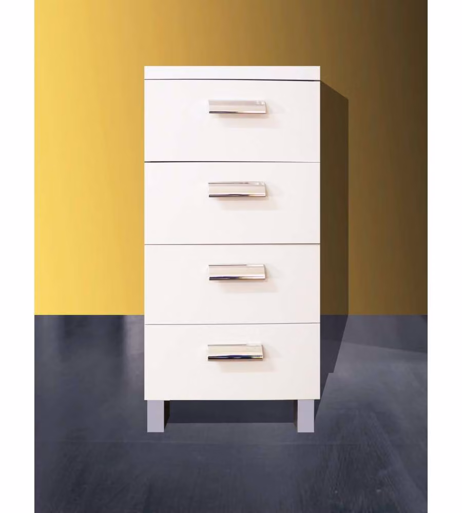 Base Cucina EASY40C Bianca con 4 Cassetti - 40x50x85 cm