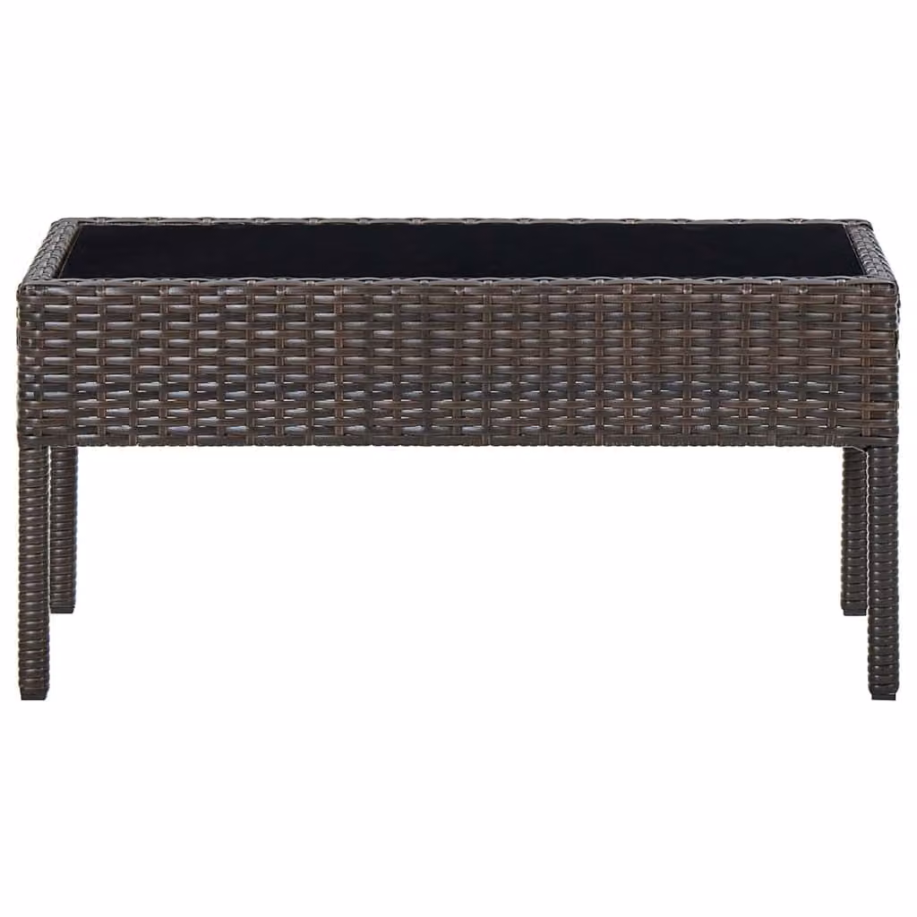 Tavolo da Giardino Marrone 75x40x37 cm in Polyrattan