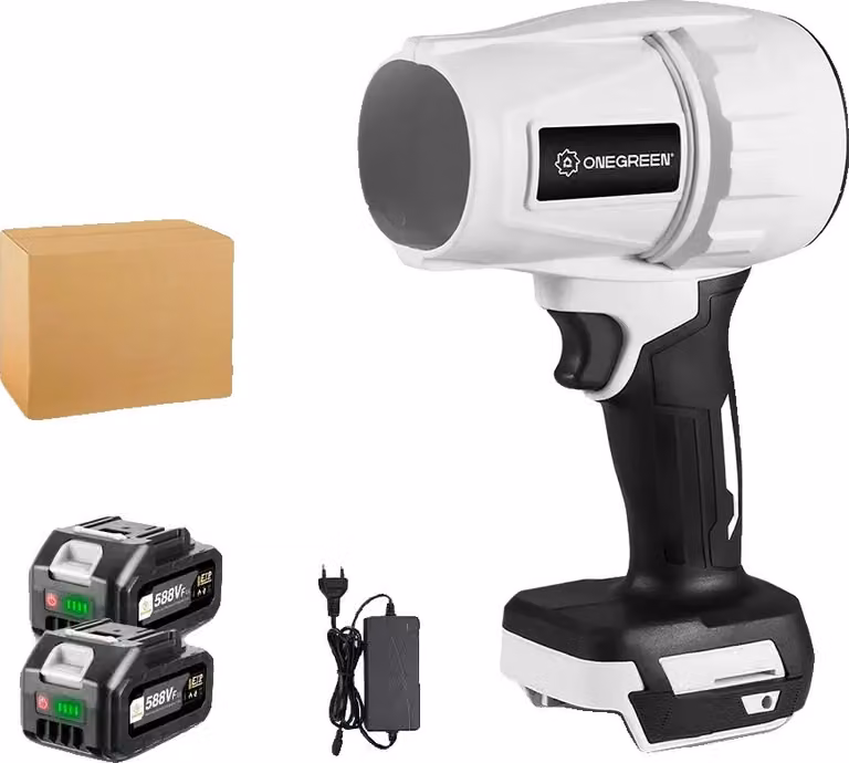 Soffiatore elettrico, potenza 2000W, velocità 150000 rpm, set di 2 batterie 588VF