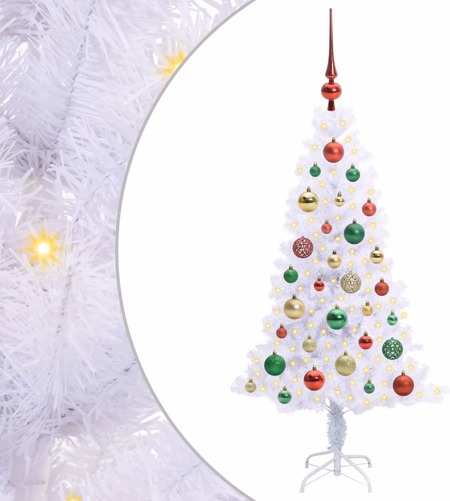 Albero di Natale artificiale Bianco 120 cm PVC e Acciaio