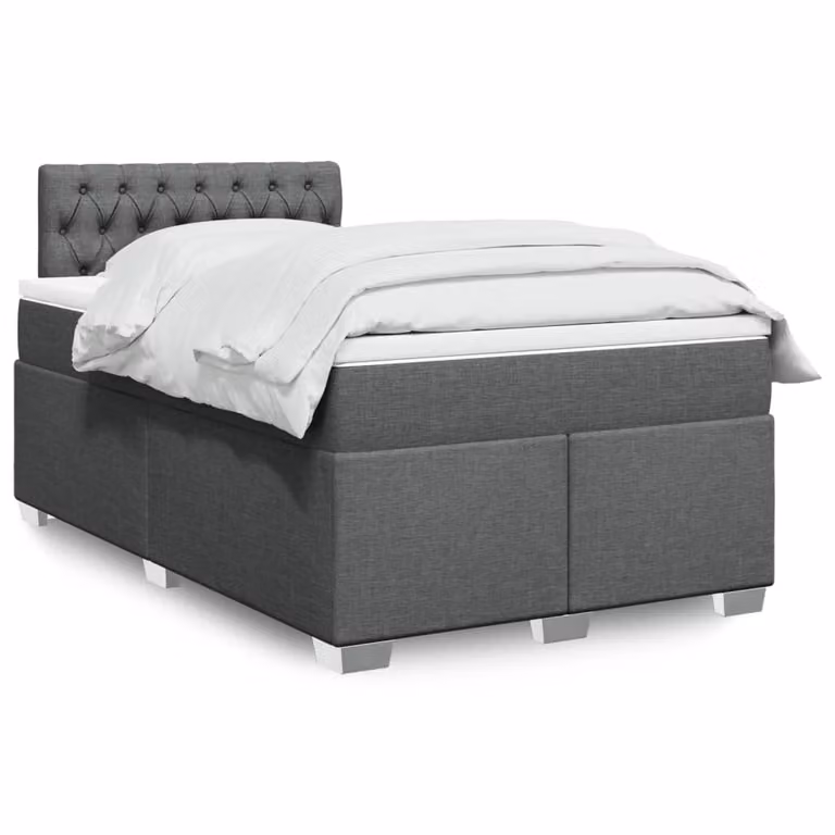 vidaXL Letto Ibrido con Materasso e Struttura in Legno di Pino, Grigio e Bianco, L/P/H: 120 x 200 x 190 cm