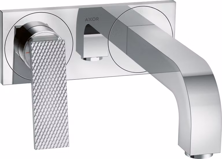 hansgrohe AXOR Citterio Mitigeur de lavabo, finition losange, encastré, saillie 220mm, vidage non verrouillable, avec plaque, 39171000, 39171000