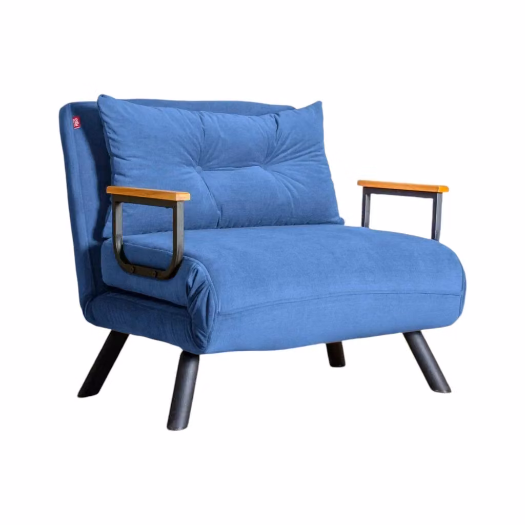 Poltroncina Reclinabile Keoni DMORA Blu con Braccioli e Struttura in Metallo L: 60 cm, P: 78 cm, H: 78 cm – 2