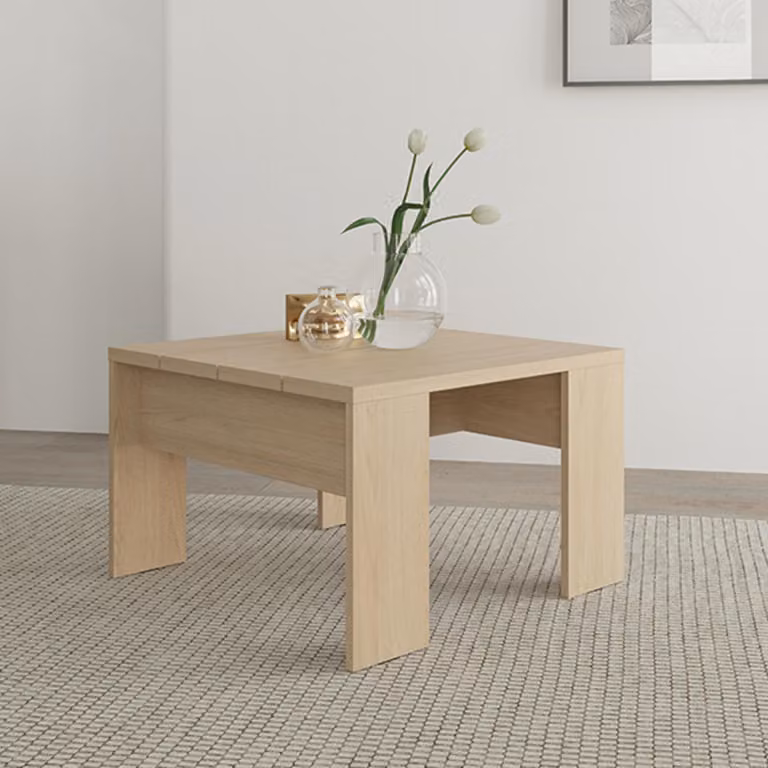Magre - Tavolino da Salotto, 67x67x43h cm Marrone Rovere, Forma Quadrato