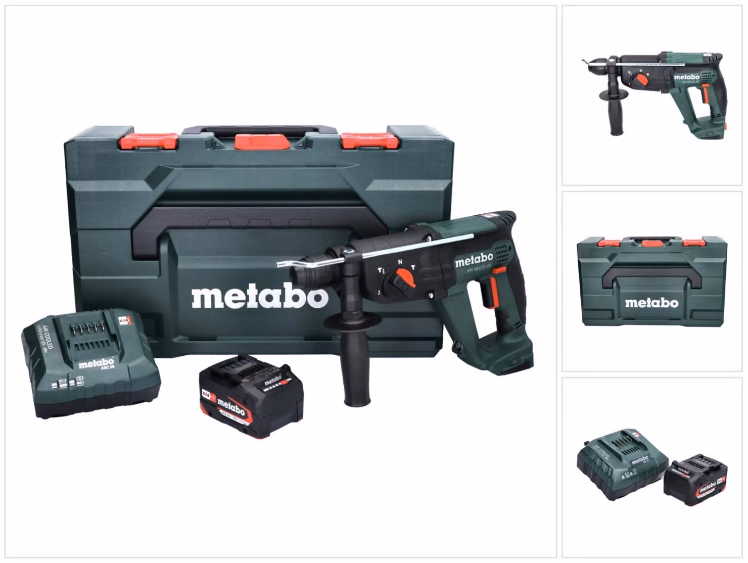 Metabo KH 18 LTX 24 martello combinato a batteria 18 V 2,1 J SDS plus + 1x batteria ricaricabile 4,0 Ah + caricatore + metaBOX