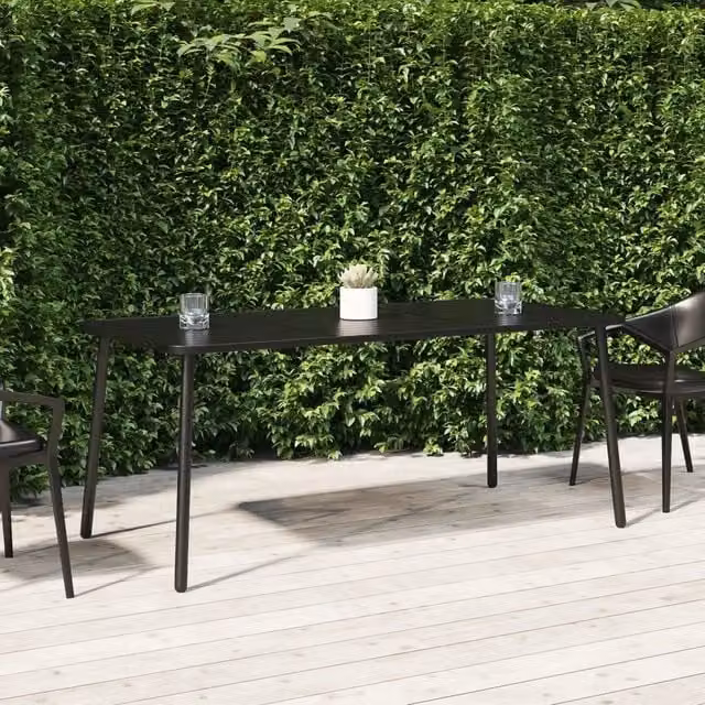 Tavolo da giardino rettangolare vidaXL in acciaio antracite L: 165 cm, P: 80 cm, H: 71 cm