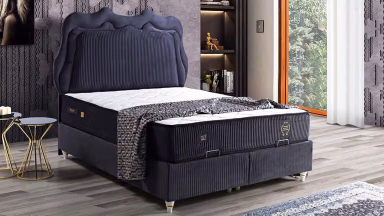 Bett Design Betten Luxus Betten Polster Schlafzimmer Möbel Modern Schwarz