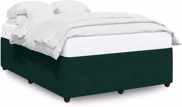 Letto matrimoniale | Letto per adulti | Giroletto senza Materasso Verde Scuro 140x190 cm in Velluto