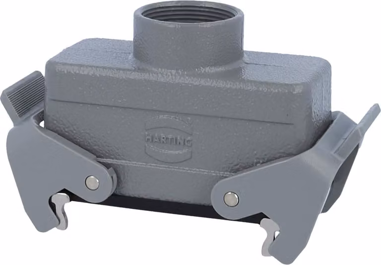 HARTING Han 16B Alloggiamento connettore basso, 1xM32 uscita cavo diritta, con 2 staffe trasversali Vite M32 Area di serraggio
