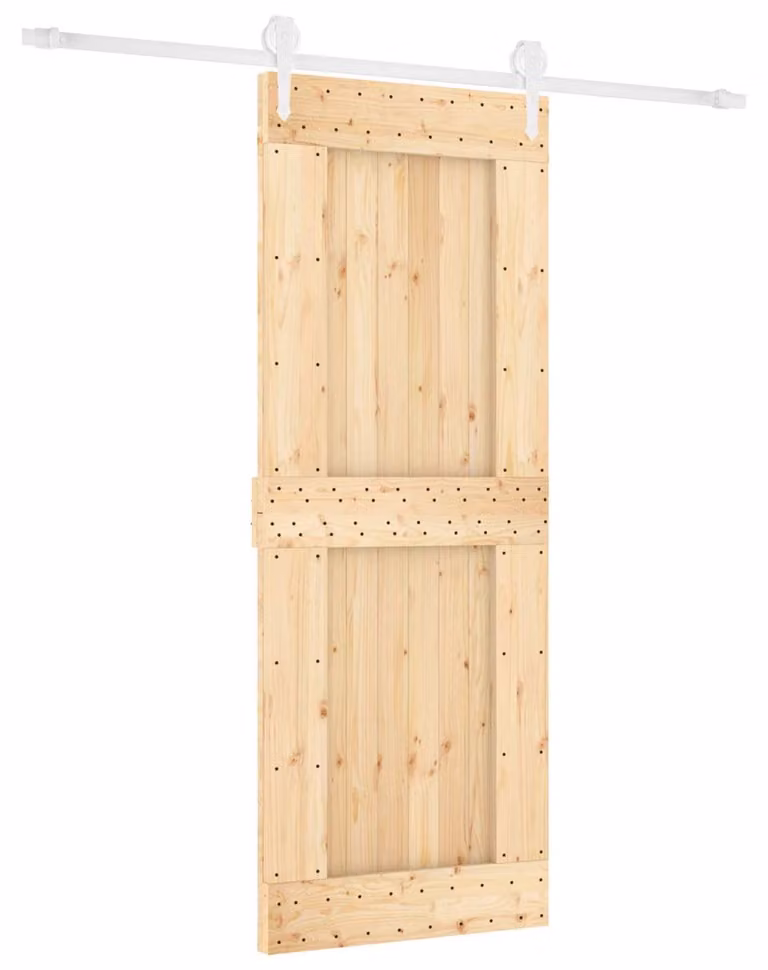 Porta scorrevole Naturale e Bianco 80 x 210 cm