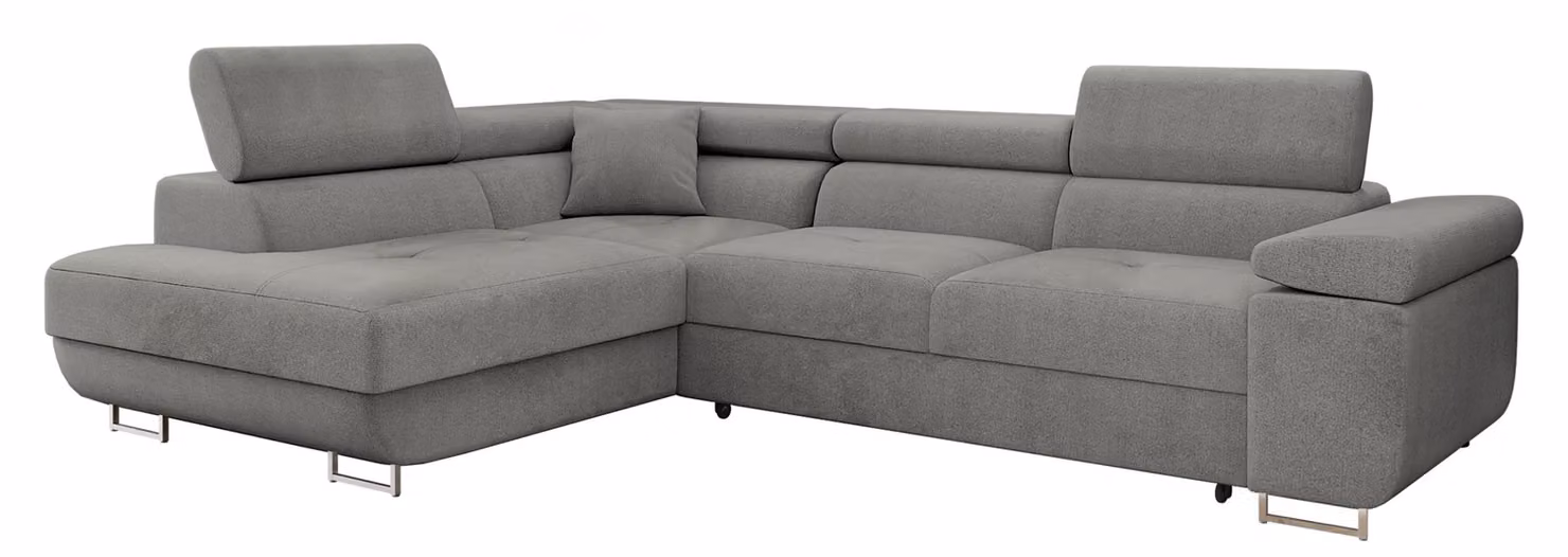 MIRJAN24 Divano ad angolo Torezio, elegante divano ad angolo con contenitore e funzione letto, divano letto moderno (Polo 894, lato: sinistro)