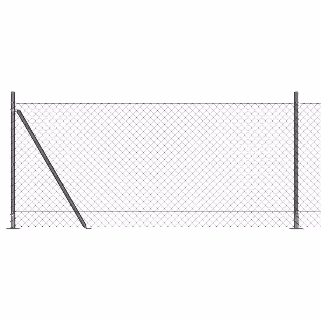 Recinzione a maglie Videx in acciaio rivestito in PVC Grigio con montaggio a superficie L: 25 m, H: 0,8 m – 2