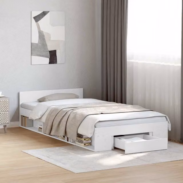 Telaio del letto con storage con cassetto Bianco 80 x 200 cm 3429597
