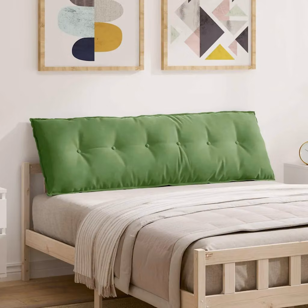 Cuscino per schiena rettangolare vidaXL in tessuto a coste verde chiaro L 160 cm x P 50 cm
