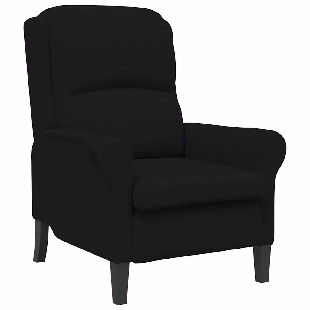 Poltrona moderna vidaXL in microfibra nera con braccioli, L: 76 cm, P: 94 cm, H: 102 cm – 2