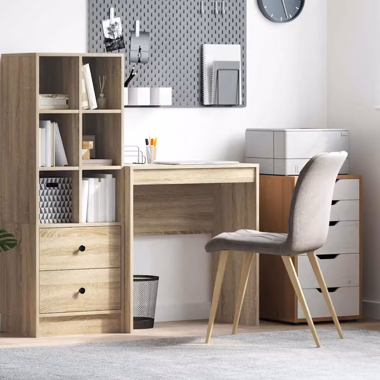Scrivania vidaXL in legno color rovere sonoma per ufficio o soggiorno L 70 cm x P 40 cm x H 76 cm