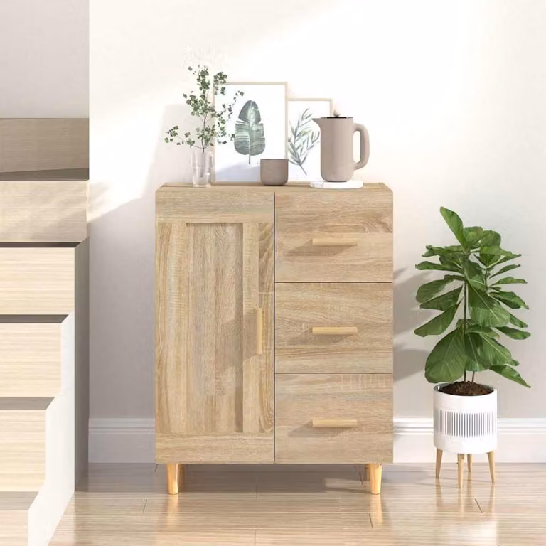 Credenza vidaXL in Rovere Sonoma, Colore Marrone e Beige, L/P/H: 69,5 x 34 x 90 cm