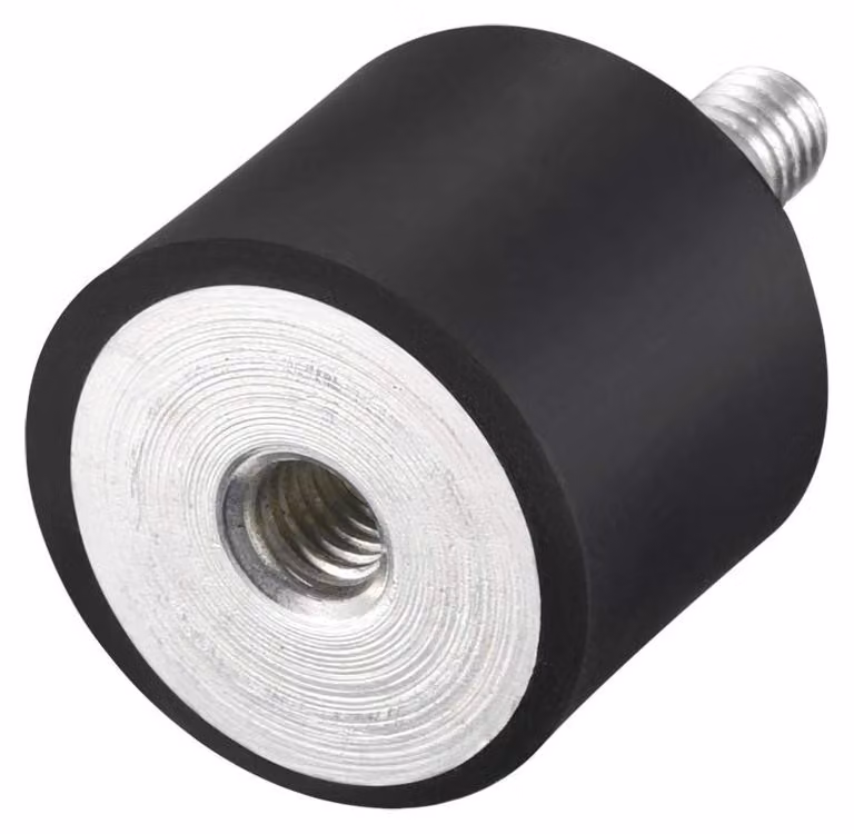Accessorio per compressore: cuscinetto in gomma, connettore filettato M6 - diametro 25 mm - altezza 20 mm