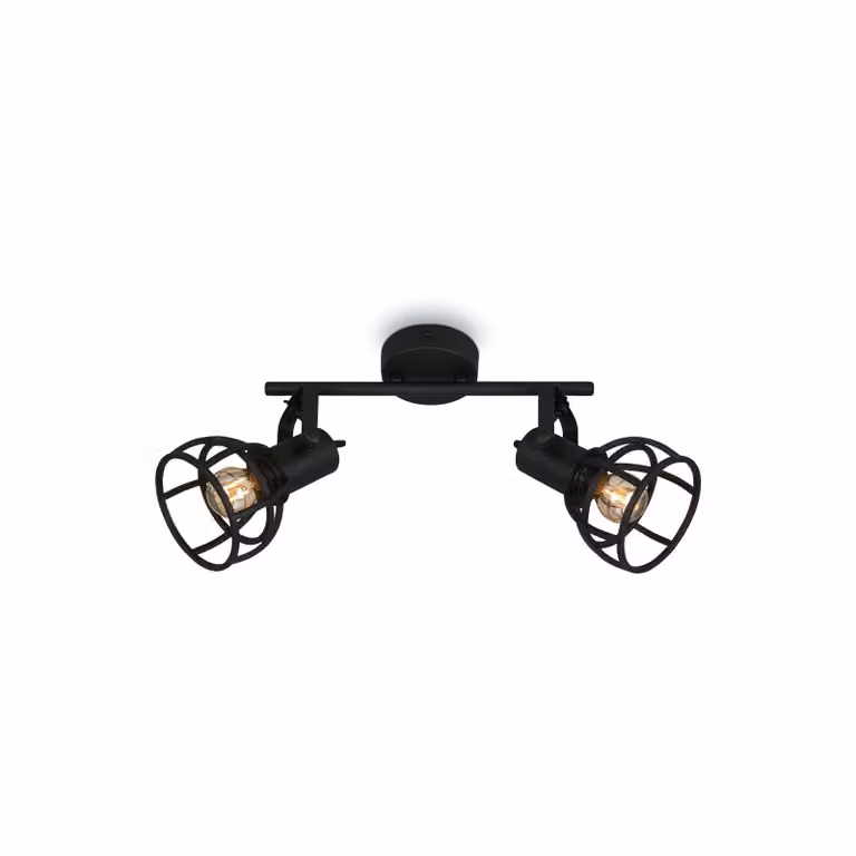 Lampada da soffitto retro regolabile con paralume a griglia 2xE14 25W acciaio nero Briloner