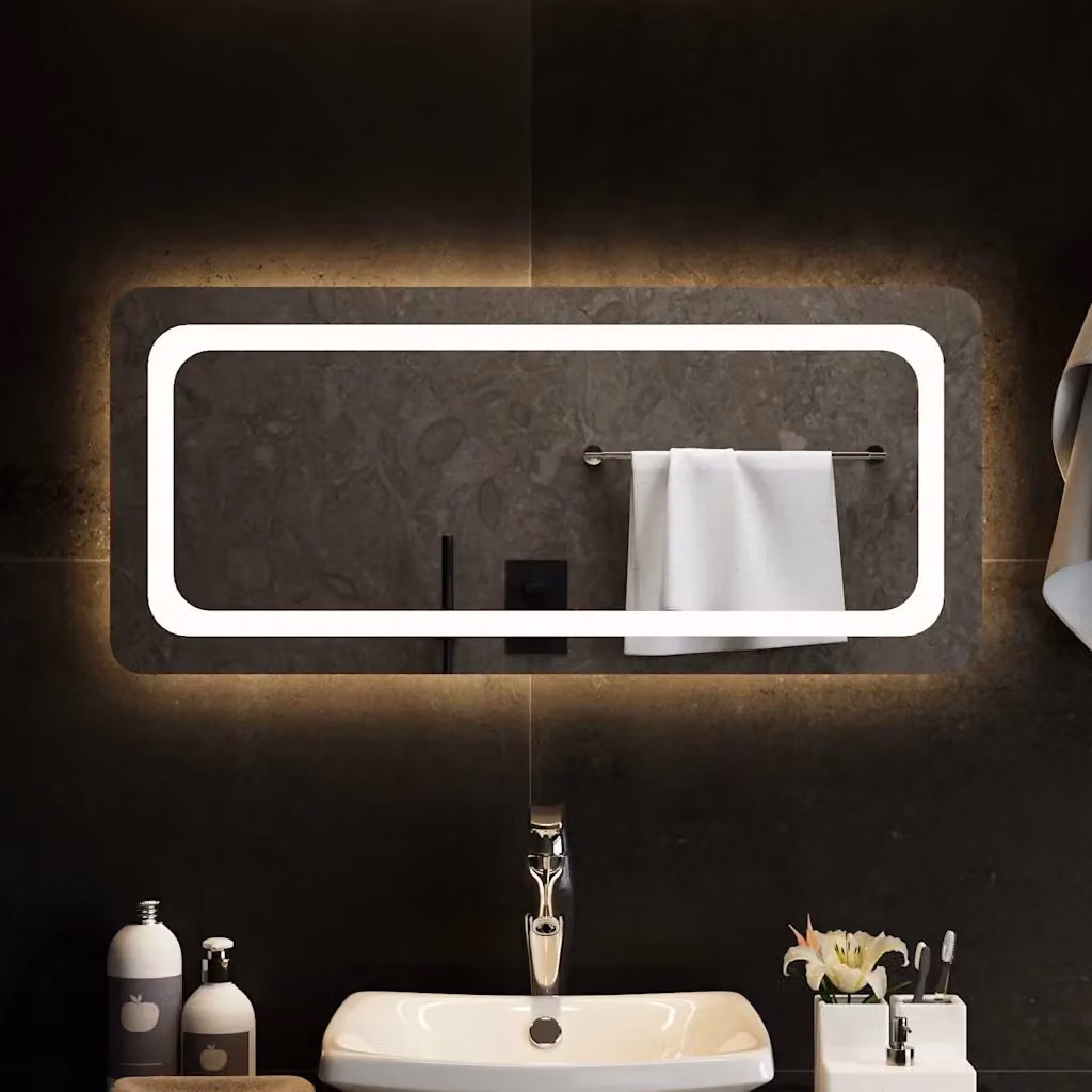 Specchio da bagno rettangolare DESIGN IN con luci LED, L: 90 cm, P: 40 cm – 2