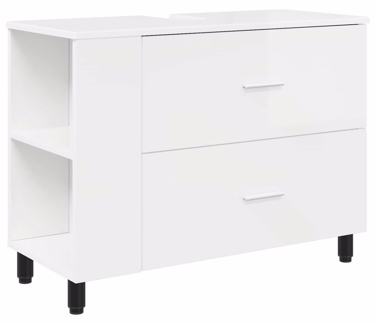 Mobiletto da bagno Bianco Lucido 80 x 35 x 60 cm