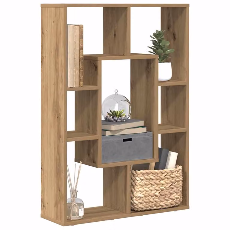 Libreria moderna vidaXL in MDF marrone con design geometrico L: 63 cm, P: 20 cm, H: 90 cm