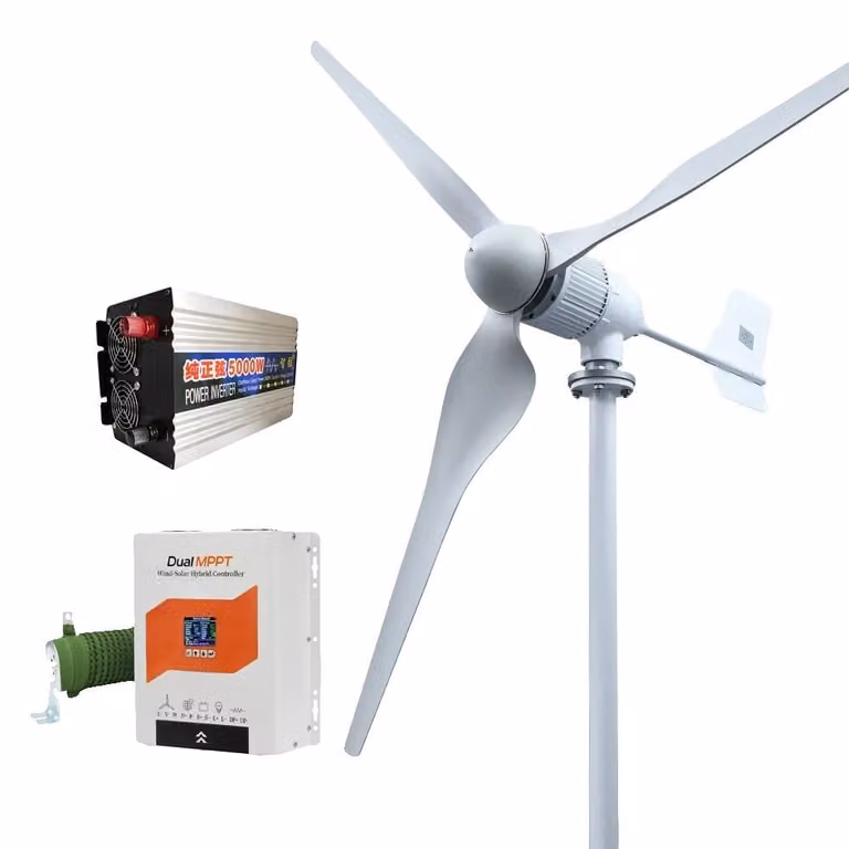 Generatore eolico, potenza di uscita di 6 kW, funzionamento a basso rumore, sistema indipendente dalla rete, 6000 W, 48 V
