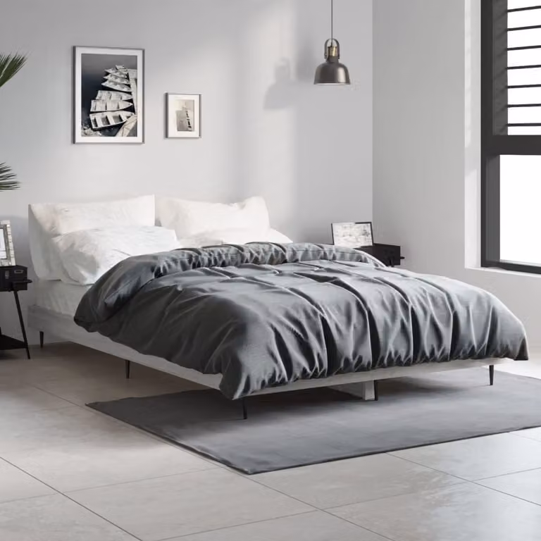Giroletto vidaXL Grigio in Legno e Metallo L/P/H: 120 x 200 cm