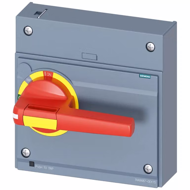 Azionamento frontale rotante Siemens, arresto di emergenza, IEC IP30/40, accessori per: 3VA15/25 1000 3VA96870EK15