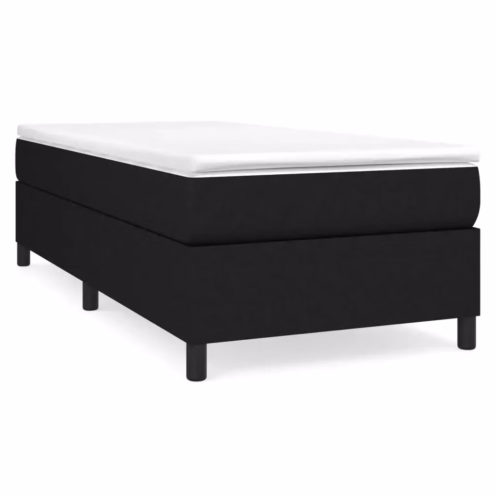 Letto Ibrido vidaXL con Giroletto a Molle e Materasso in Tessuto Nero e Bianco L/P/H: 200 x 100 x 35 cm – 2