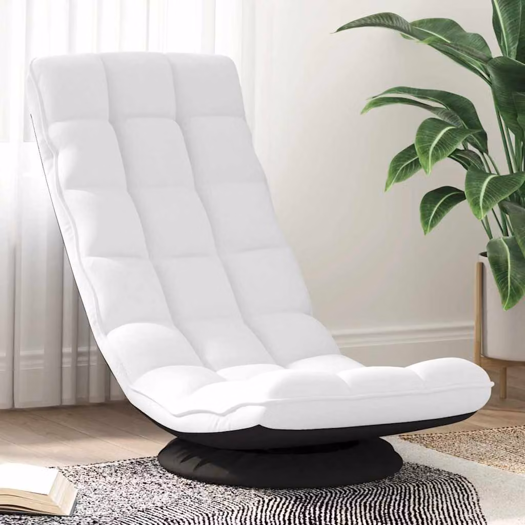 Sedia da terra girevole vidaXL in tessuto bianco L: 70 cm, P: 51 cm, H: 79 cm