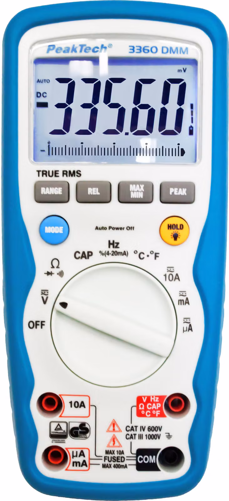 Multimetro digitale PeakTech TRMS AC 40000 cifre 1000 VAC 1000 VDC 10 ADC (PeakTech 3360)