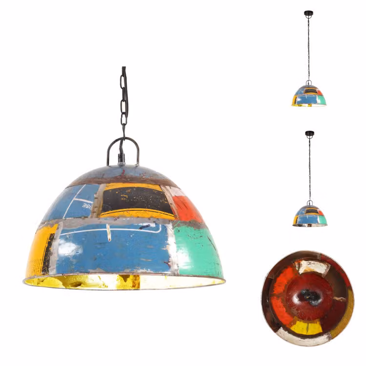 vidaXL Lampada a sospensione stile industriale vintage 25 W multicolore rotonda 41 cm E27 -  Lampade