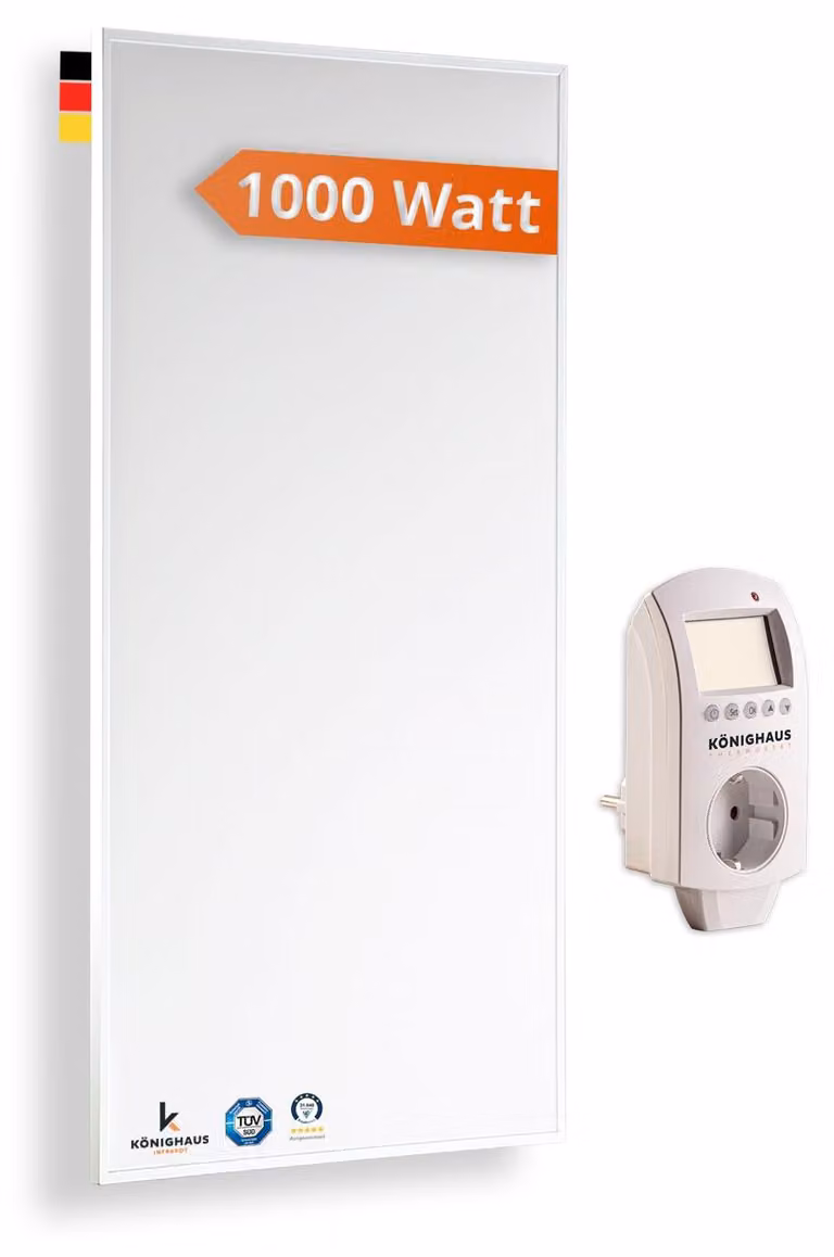 Riscaldamento a infrarossi da parete - 1000 W - alluminio - adatto per ambienti di piccole e medie dimensioni