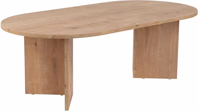 Tavolino da salotto ovale legno chiaro 119x40x60 cm