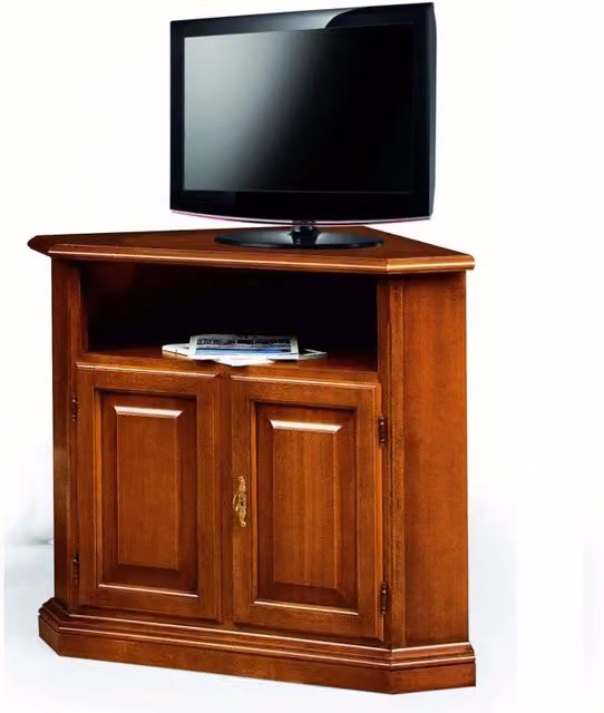 Porta TV ad angolo in legno massello arte povera marrone Mobili 2G L/P: 73 x 73 cm