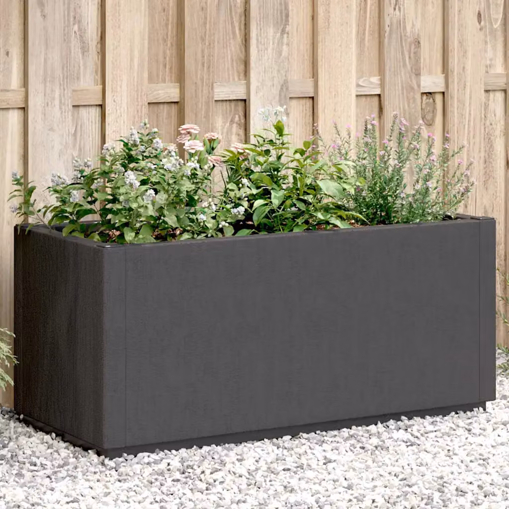 Fioriera da giardino vidaXL in plastica antracite L: 80 cm, P: 36 cm, H: 35 cm