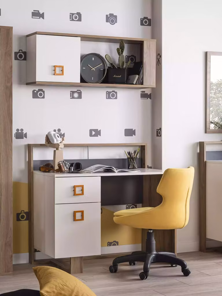 Garnitur Schreibtisch Kinderzimmer Set 2tlg Regal Computer Holz Weiß