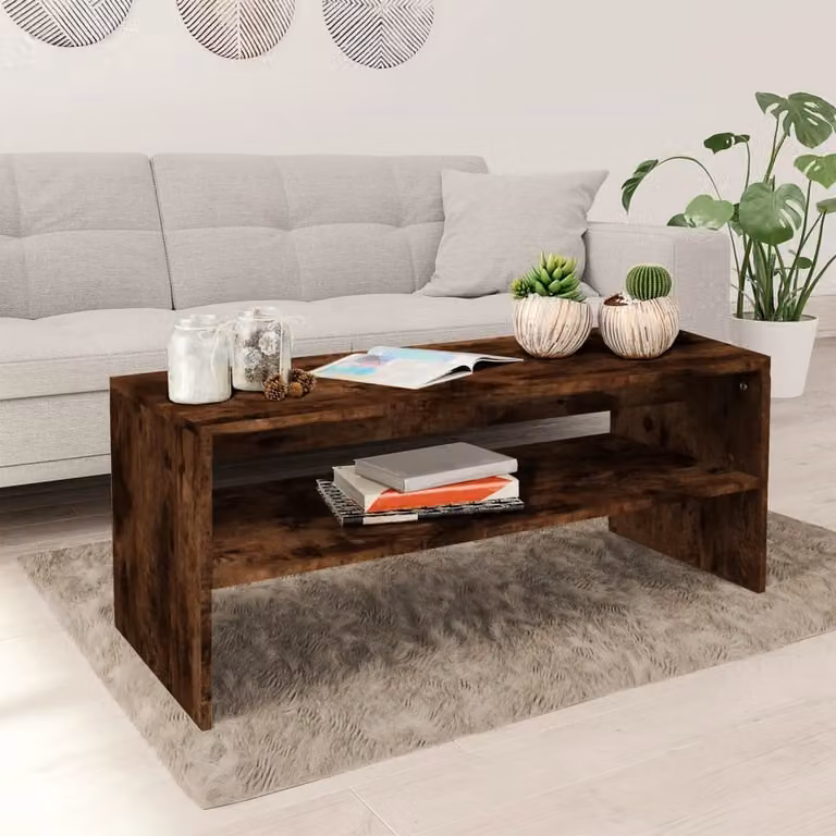 Maison Exclusive - Tavolino in rovere affumicato 100x40x40 cm Materiale ligneo