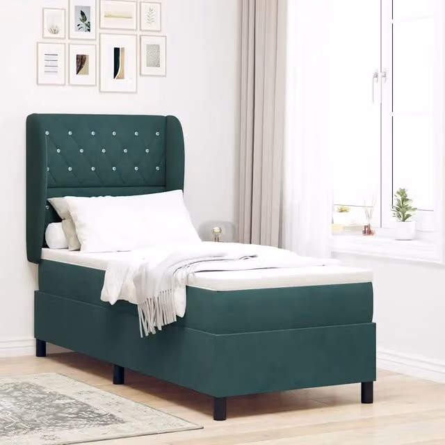 Letto ibrido con testiera in velluto verde vidaXL L: 200 cm, P: 80 cm