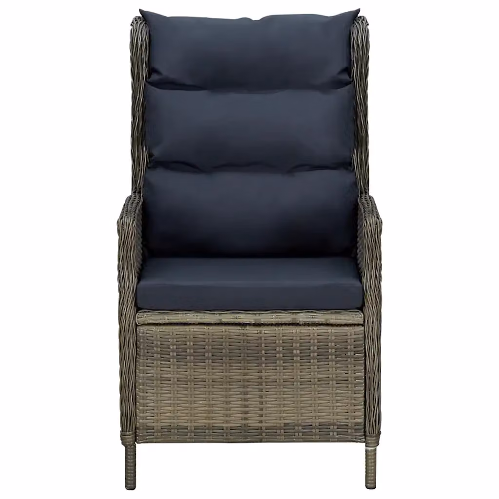 Sedia da giardino moderna in rattan e metallo con cuscini, colore marrone e nero – 2