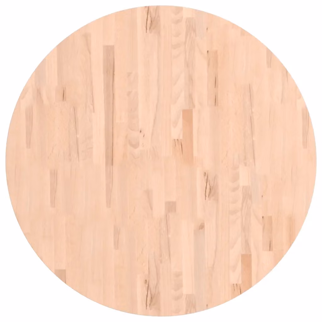 Piano per Tavolo Rotondo in Legno Massello di Faggio vidaXL Ø90 x 4 cm – 2