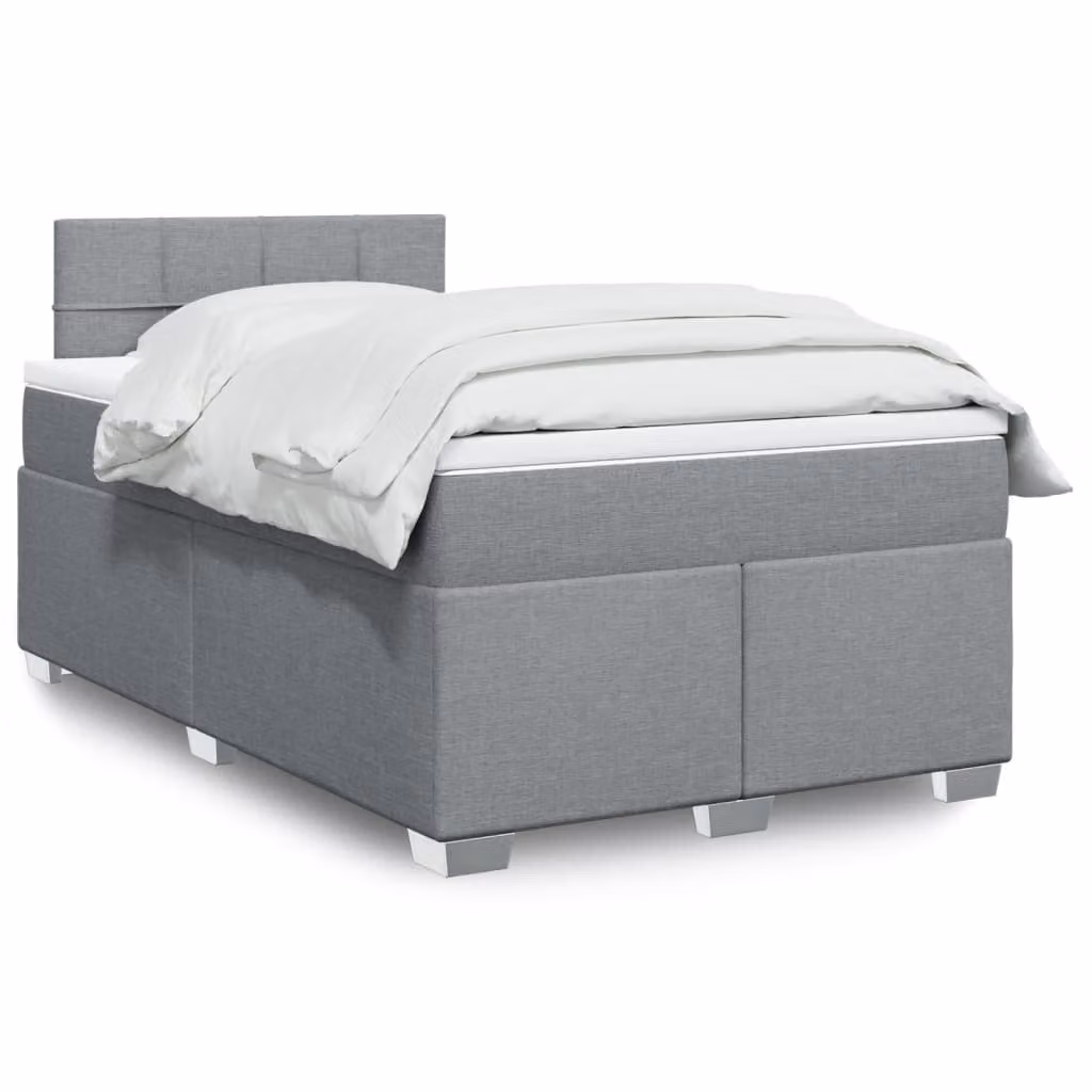 Maison Exclusive - Letto boxspring con materasso Grigio chiaro 120x200 cm Tessuto