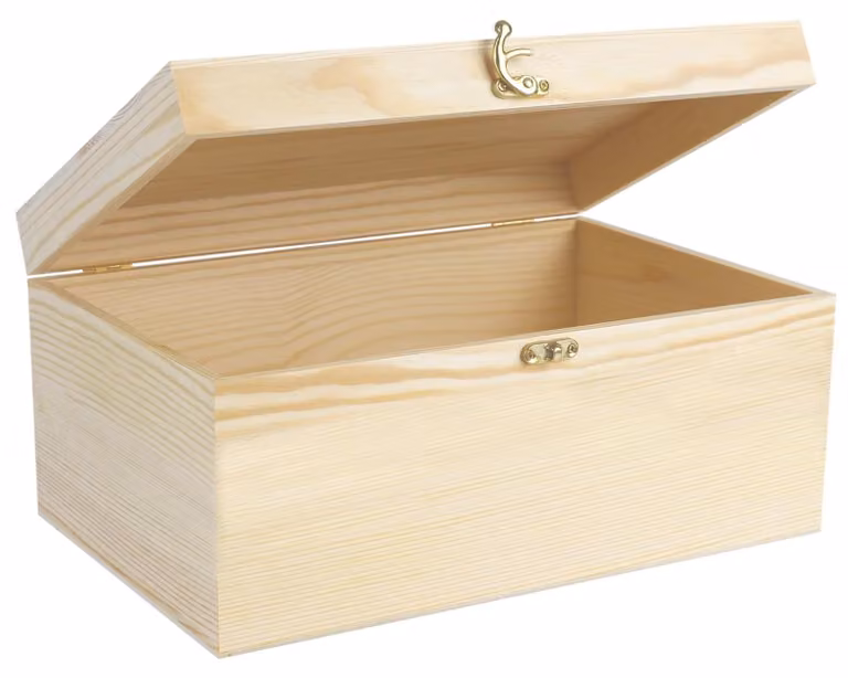 Cassa in legno con coperchio, dimensioni 30x20x14 cm, contenitore per giocattoli