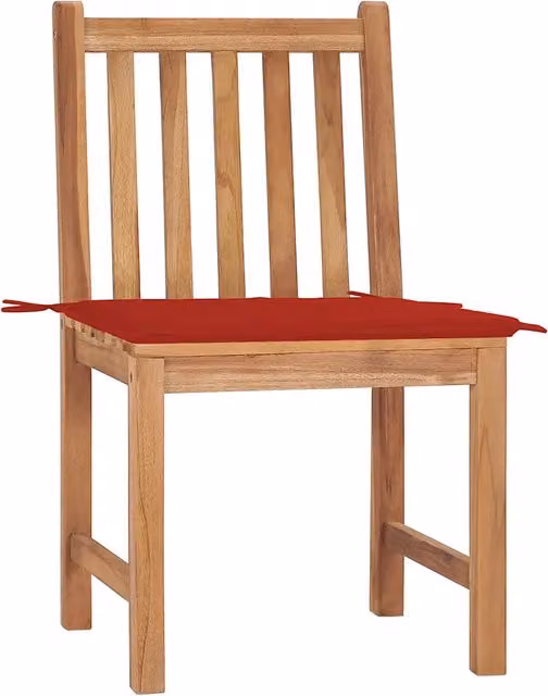 Sedie da Giardino 2 pz | Sedie da Esterno con Cuscini in Legno Massello di Teak