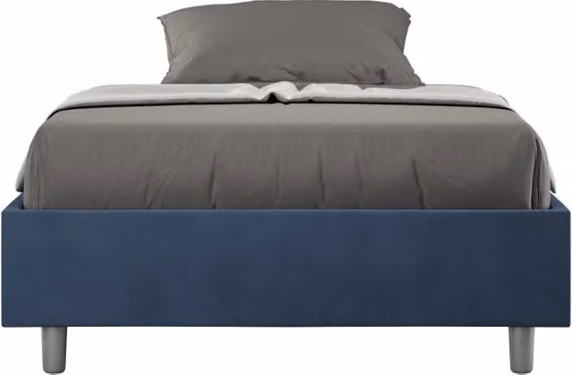 Letto Matrimoniale Francese Azelia GIORDANOSHOP con Contenitore e Rete, Blu, L: 140 cm, P: 210 cm, H: 39 cm – 1
