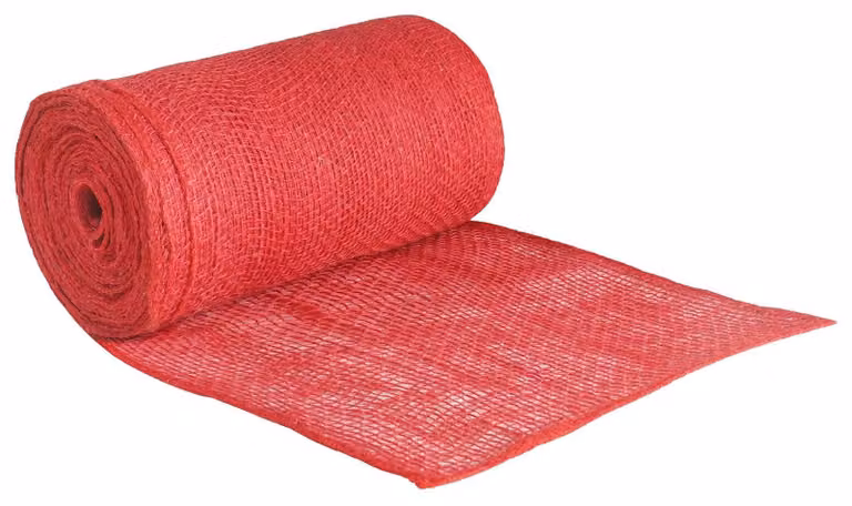 Tappeto in juta, 25 x 500 cm, colore rosso