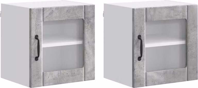 Mobile in vetro da parete LUCCA 2 pcs Grigio Cemento